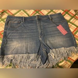 NWT Women’s Size 22 Frayed Denim Jean Shorts